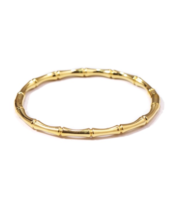 Pulsera rígida dorada de bambú