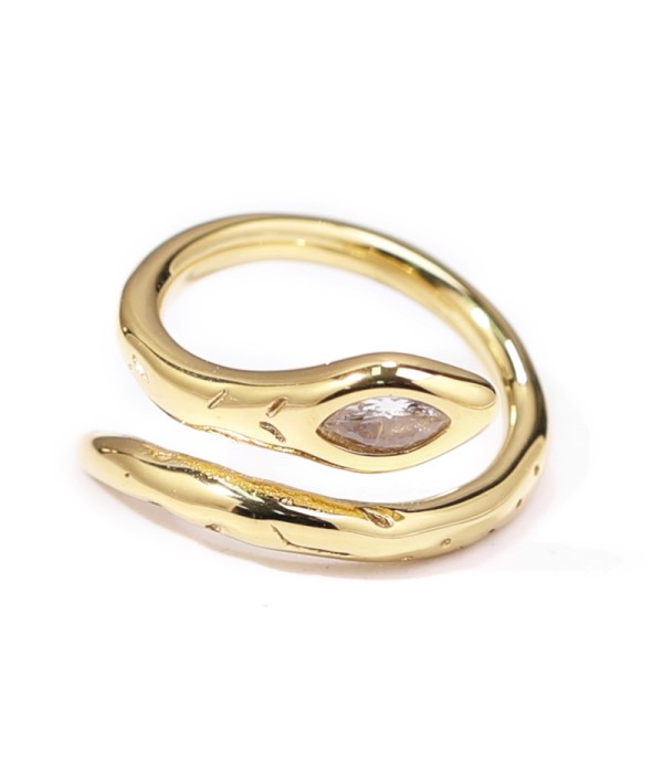 Anillo dorado en forma de serpiente