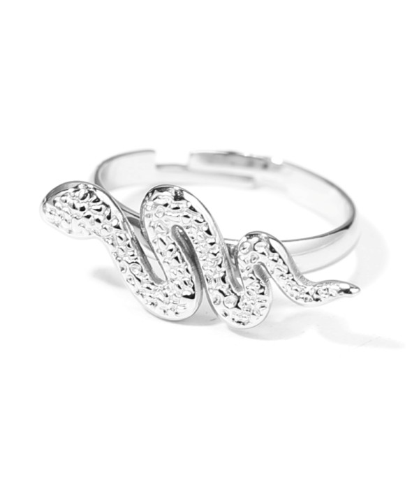 Anillo plateado con serpiente