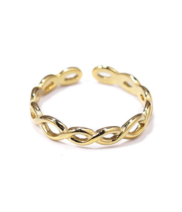 Anillo dorado de aro trenzados