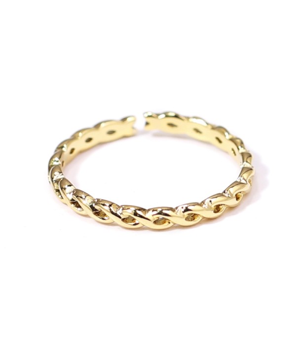 Anillo dorado de aro trenzados