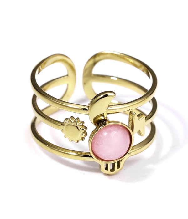 Anillo dorado con piedra