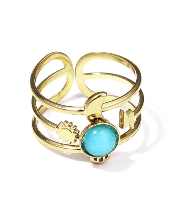 Anillo dorado con piedra