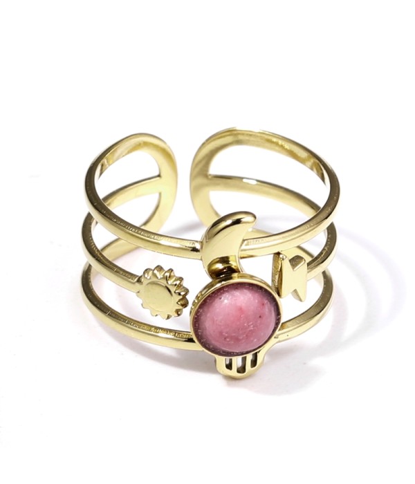 Anillo dorado con piedra