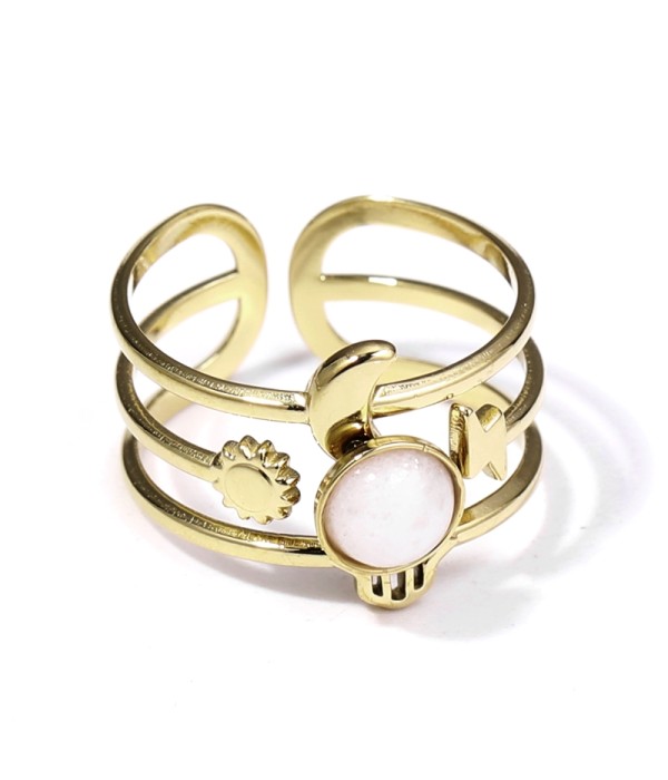 Anillo dorado con piedra