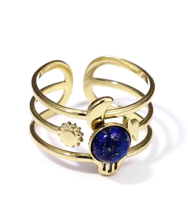 Anillo dorado con piedra