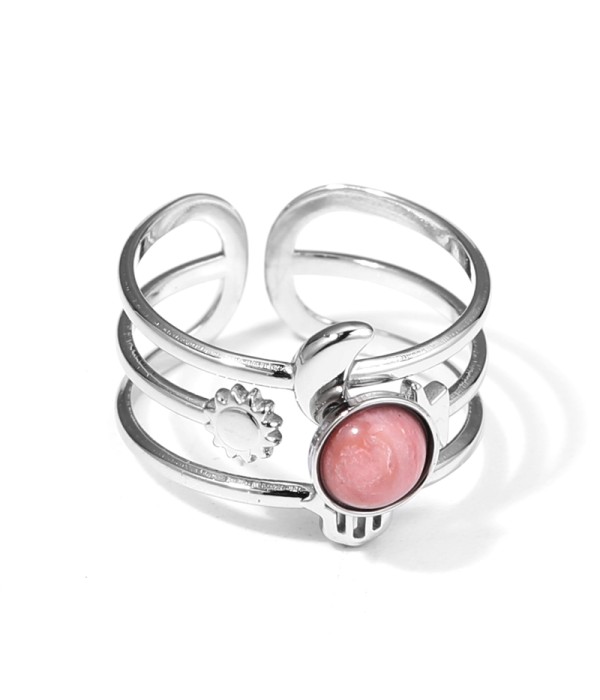 Anillo plateado con piedra