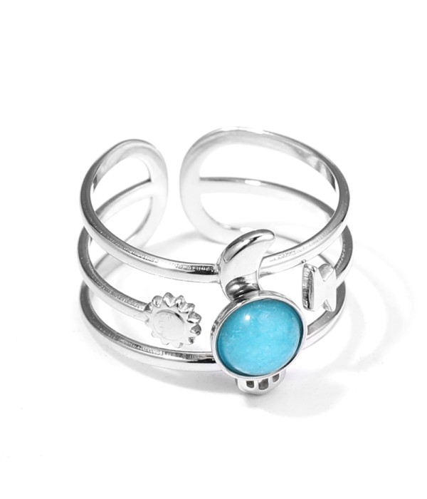 Anillo plateado con piedra