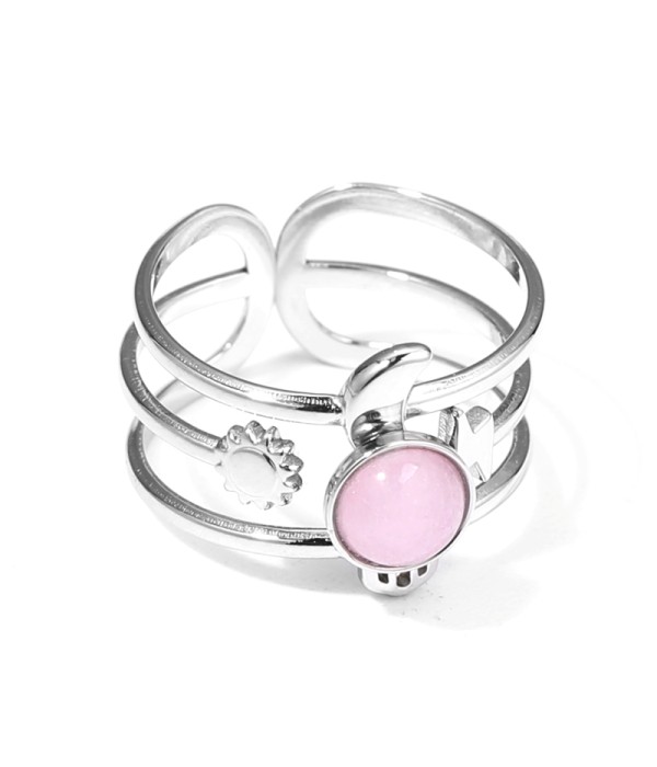 Anillo plateado con piedra