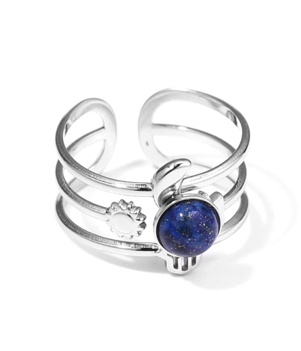 Anillo plateado con piedra