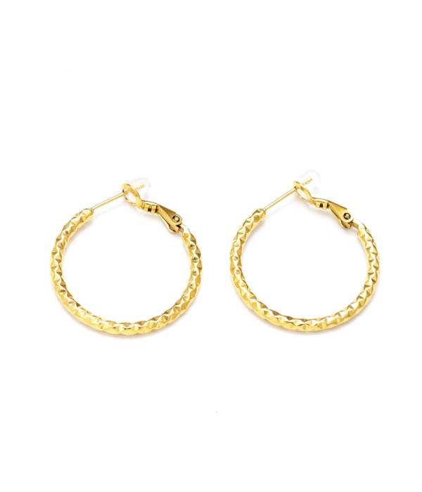 Pendientes de aro con textura geométrica