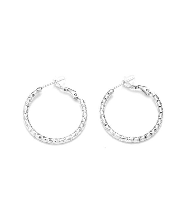 Pendientes de aro con textura geométrica 2