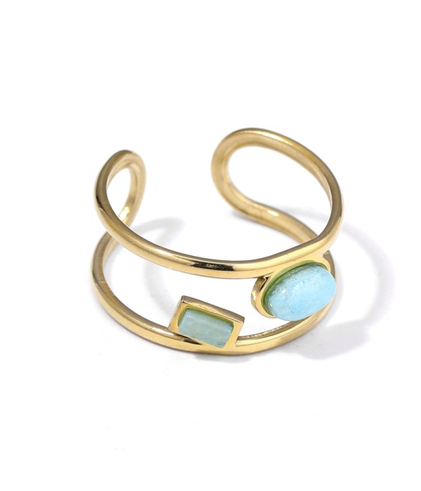 Anillo dorado con piedras