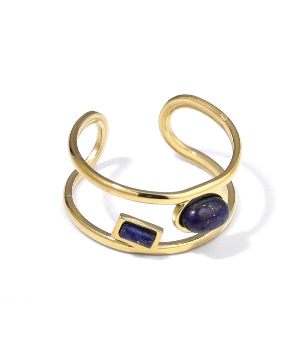 Anillo dorado con piedras