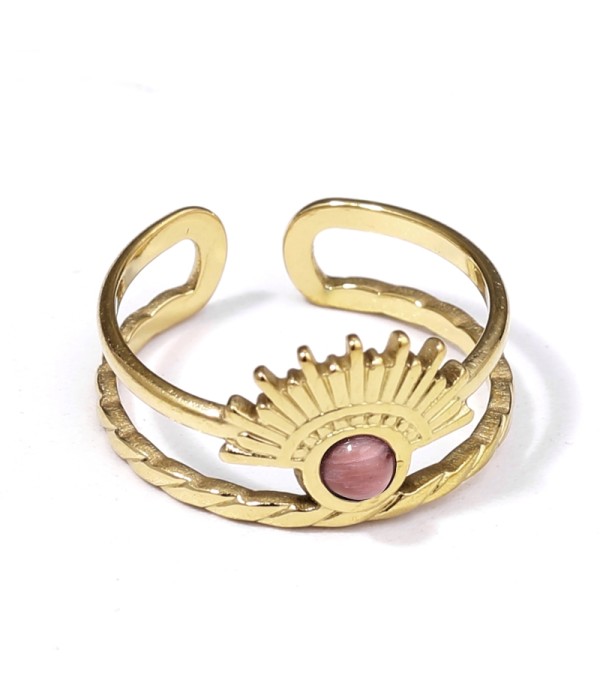 Anillo dorado con piedra