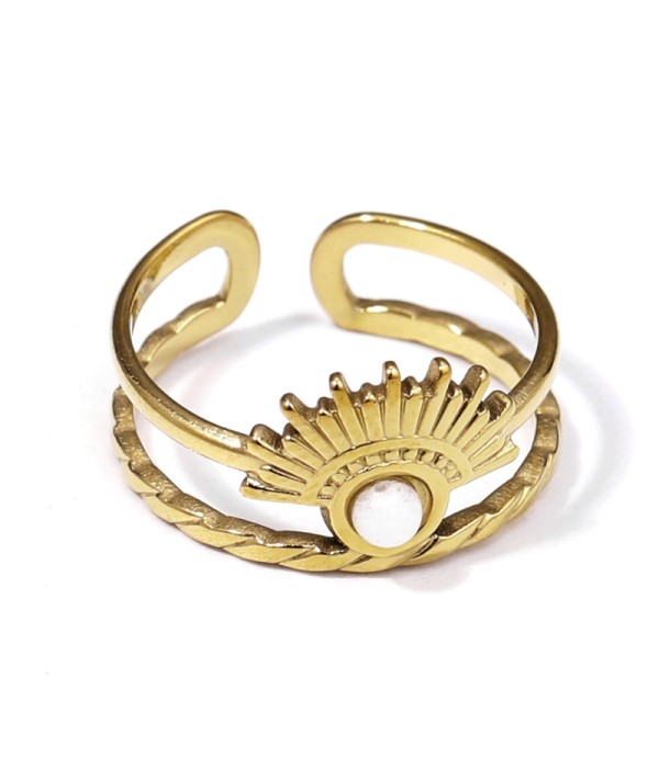 Anillo dorado con piedra