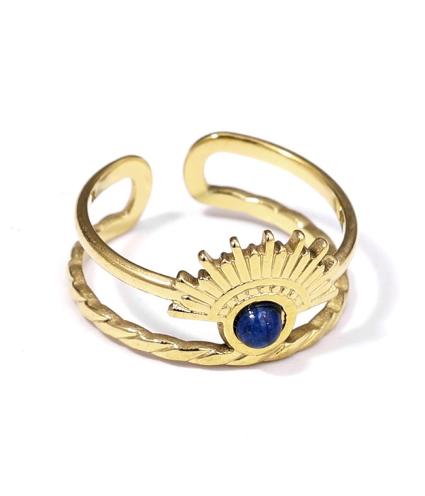 Anillo dorado con piedra