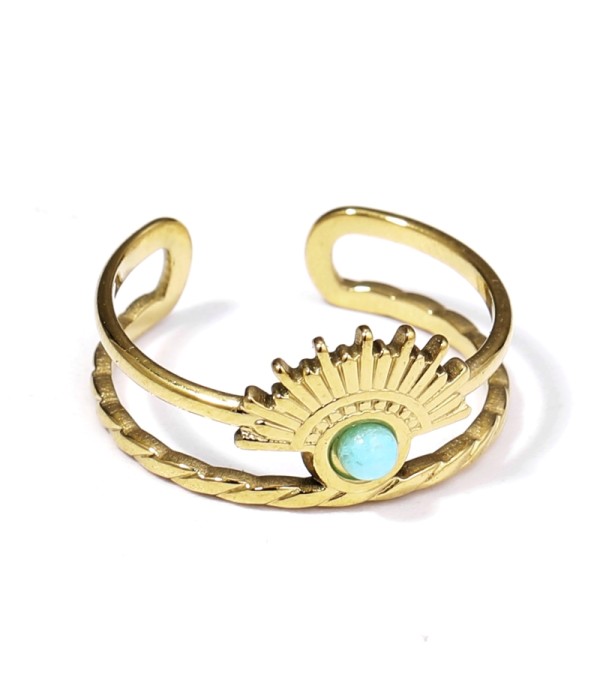 Anillo dorado con piedra