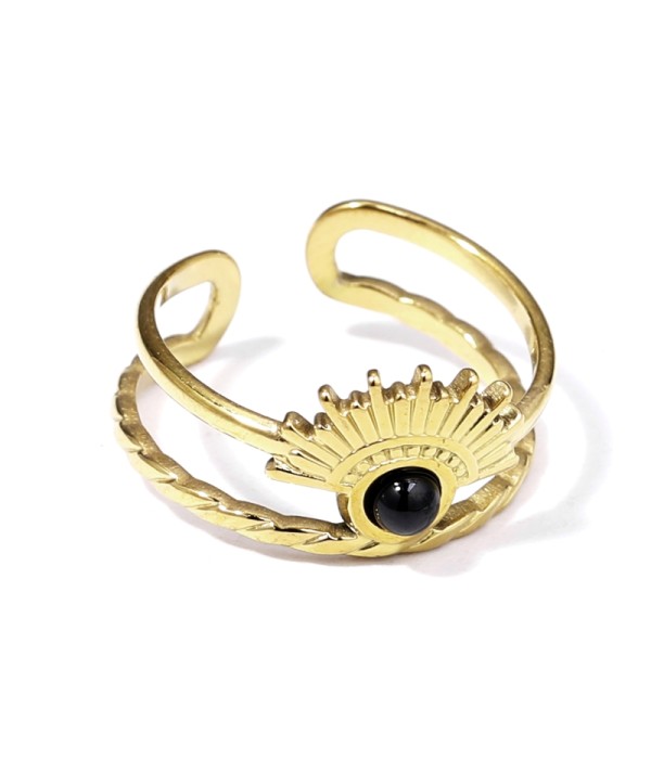 Anillo dorado con piedra