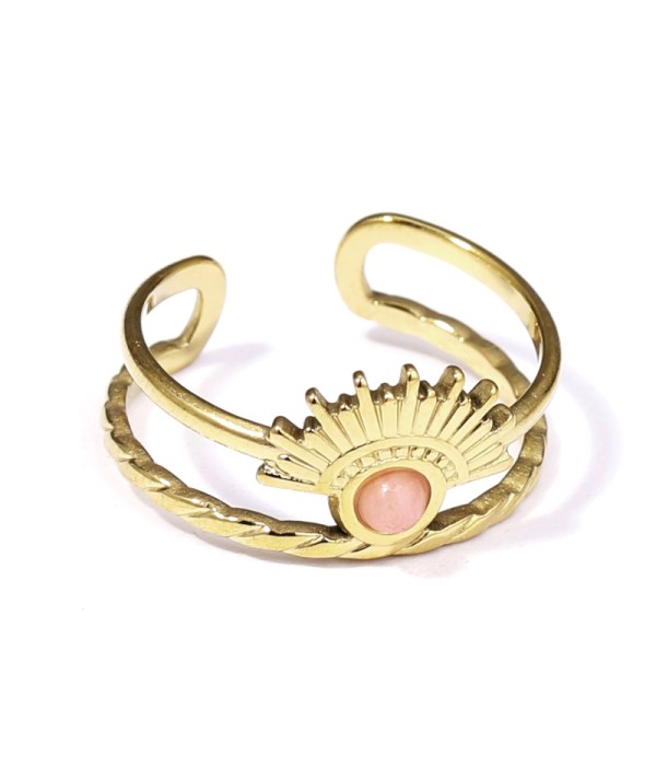 Anillo dorado con piedra