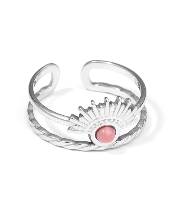 Anillo plateado con piedra