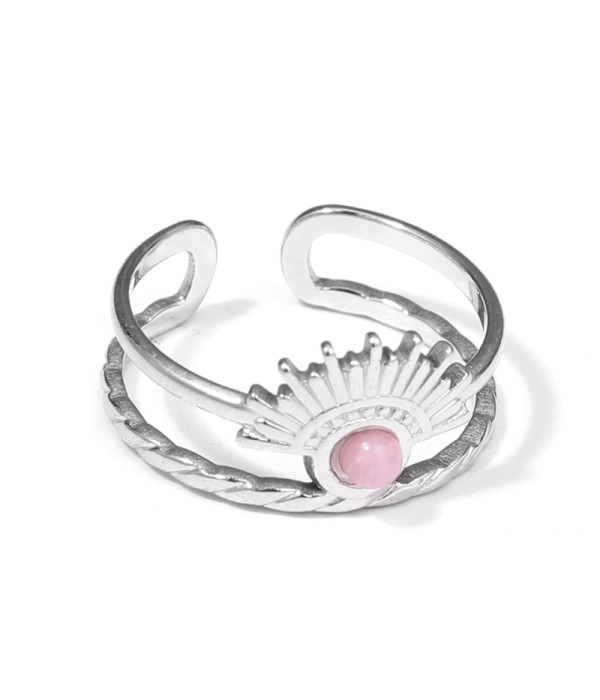 Anillo plateado con piedra