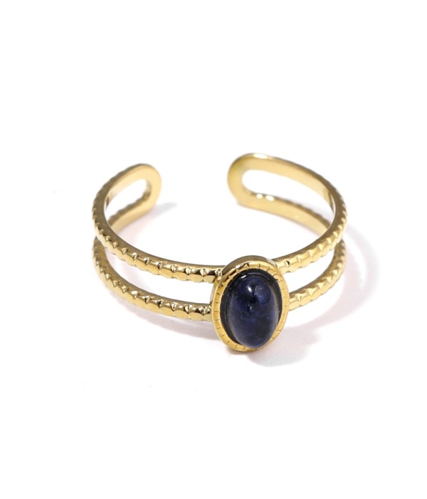 Anillo dorado con piedra