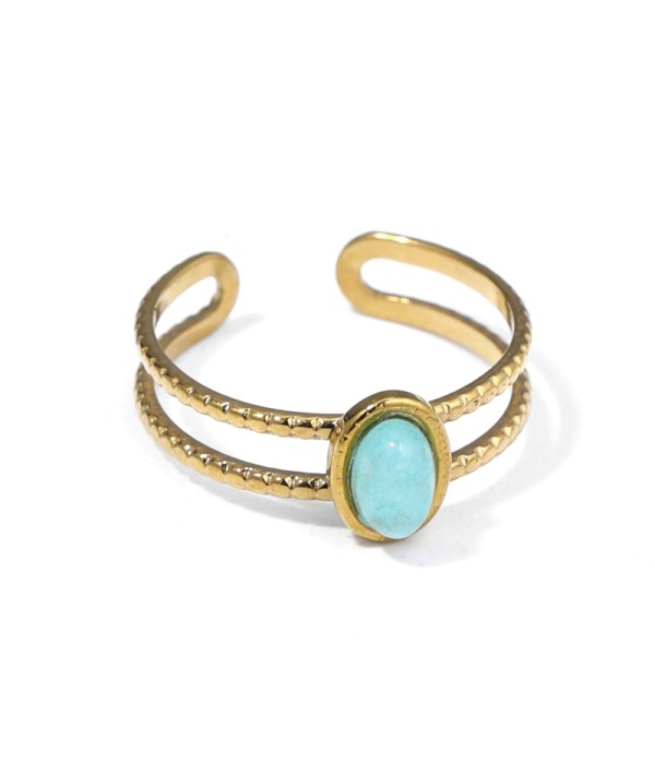 Anillo dorado con piedra