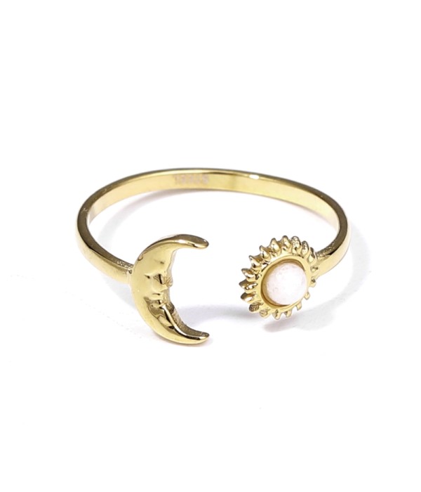 Anillo dorado con piedra