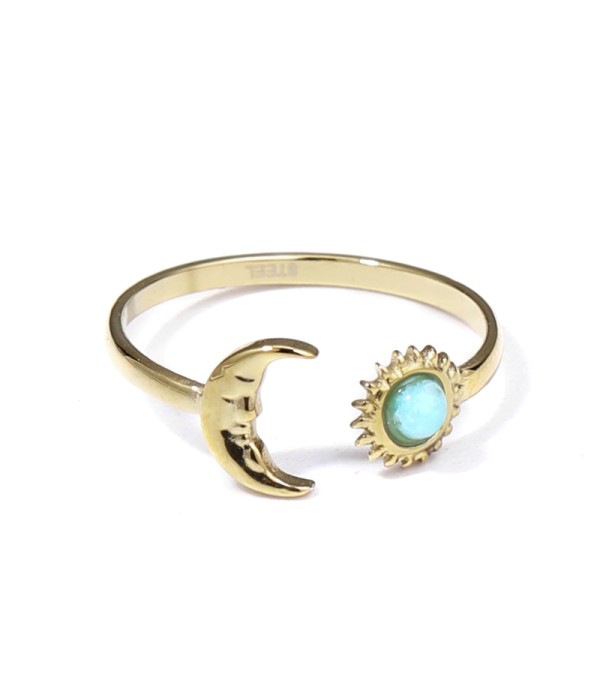 Anillo dorado con piedra