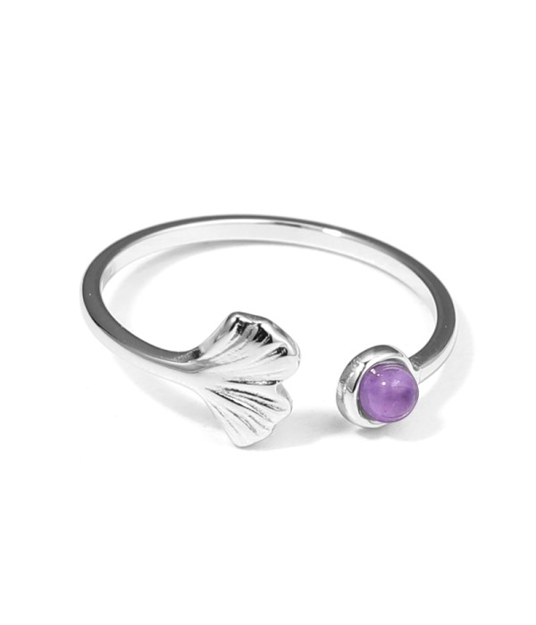 Anillo plateado con piedra