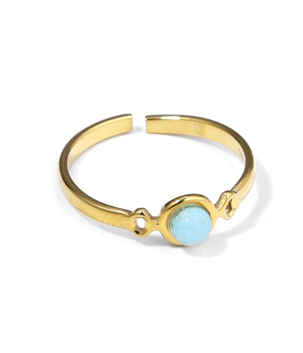 Anillo dorado con piedra