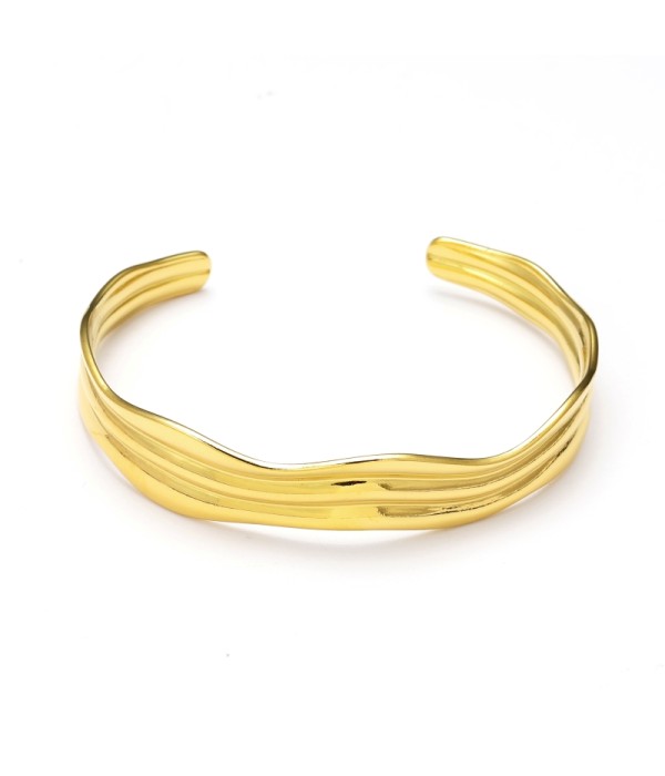 Pulseras rígidas con líneas onduladas