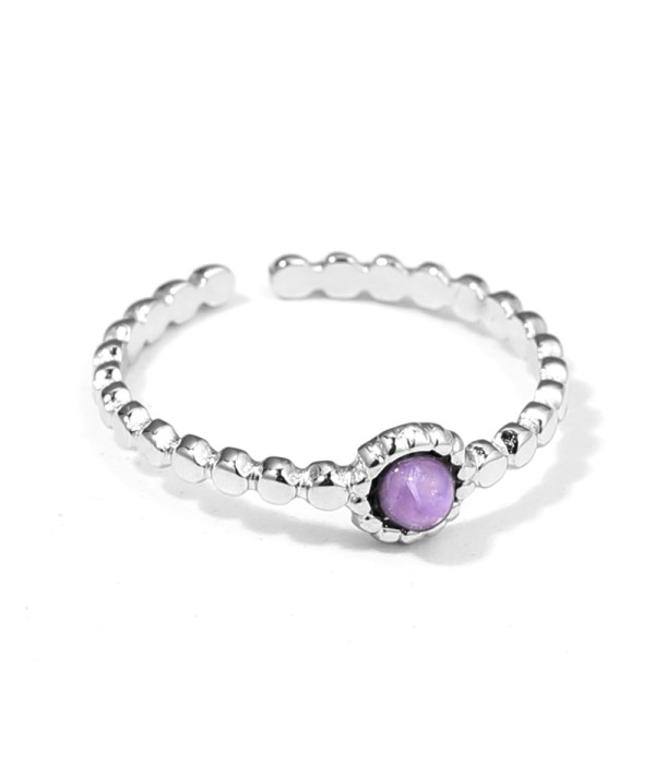 Anillo plateado con piedra 2