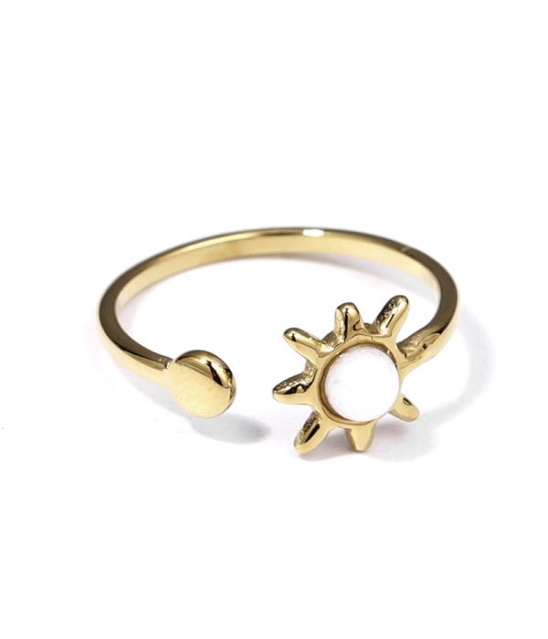 Anillo dorado con piedra