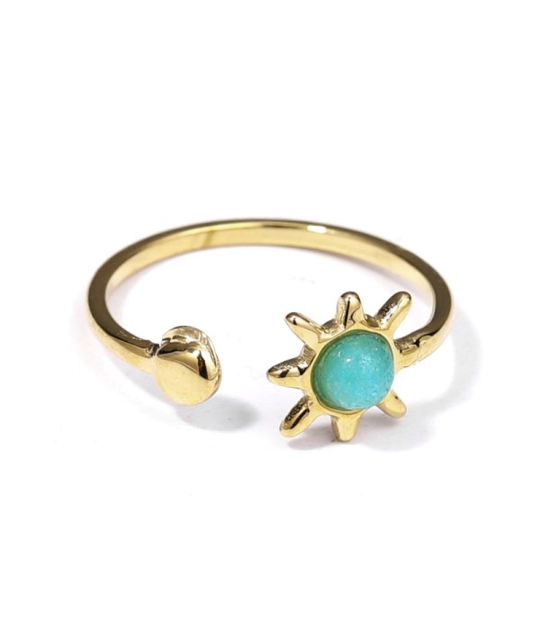 Anillo dorado con piedra