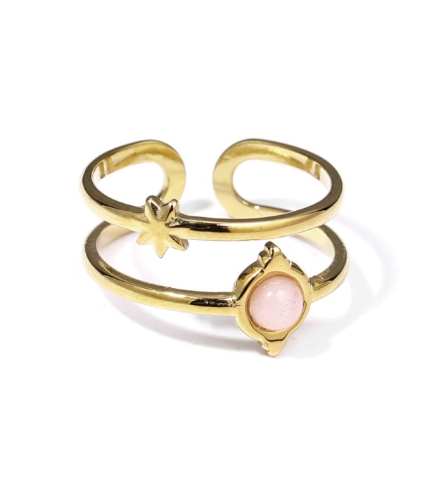 Anillo dorado con piedras