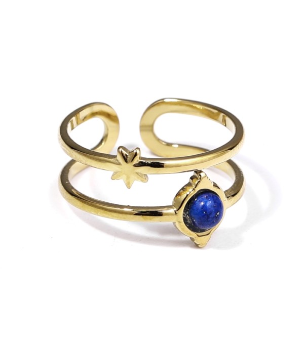 Anillo dorado con piedras