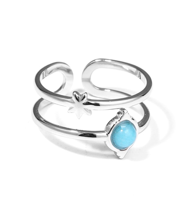 Anillo plateado con piedras