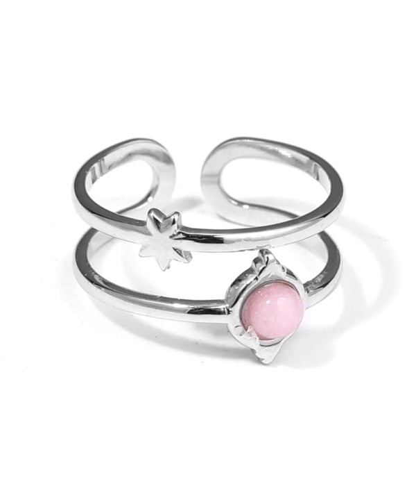 Anillo plateado con piedras