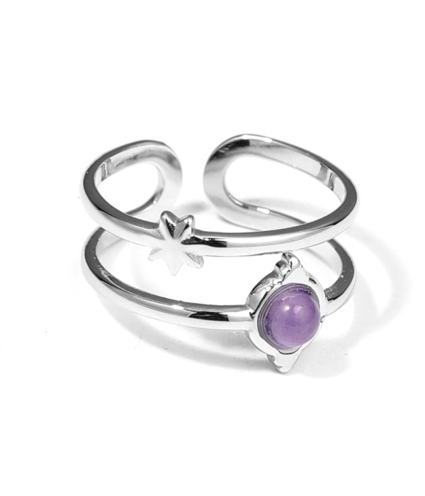 Anillo plateado con piedras