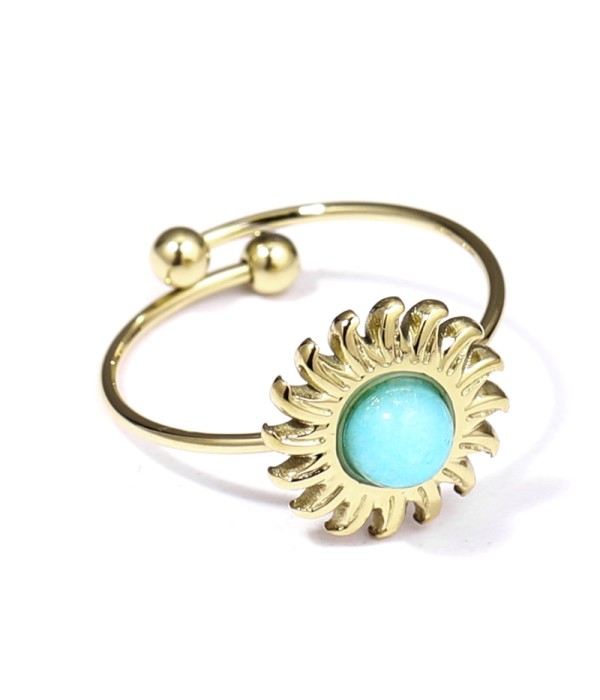 Anillo dorado con piedra