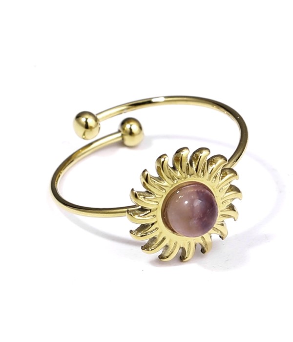 Anillo dorado con piedra