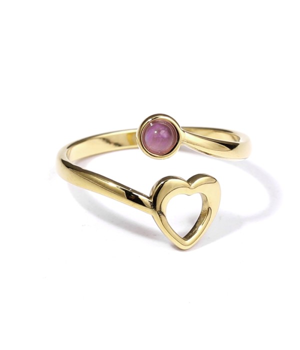 Anillo dorado con piedra