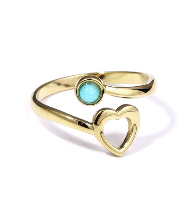 Anillo dorado con piedra