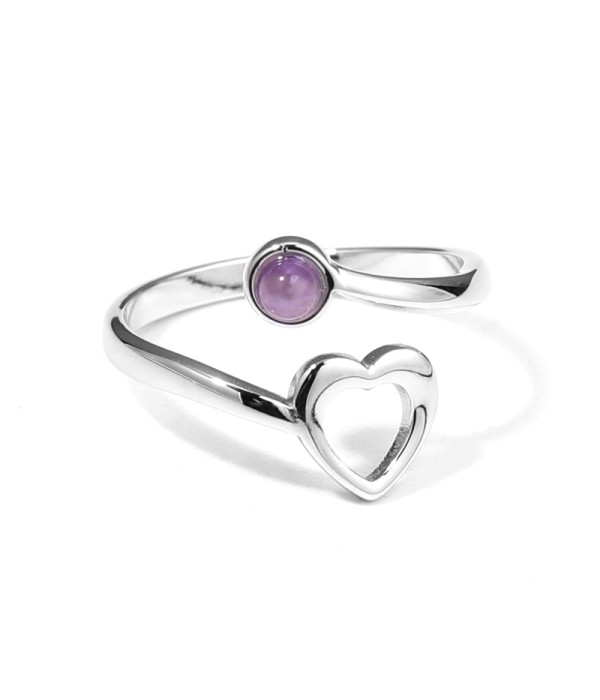 Anillo plateado con piedra