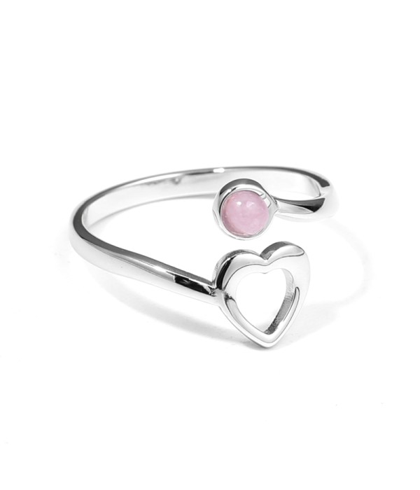 Anillo plateado con piedra