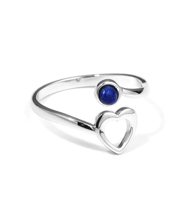 Anillo plateado con piedra