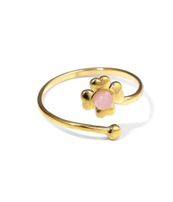 Anillo dorado con piedra