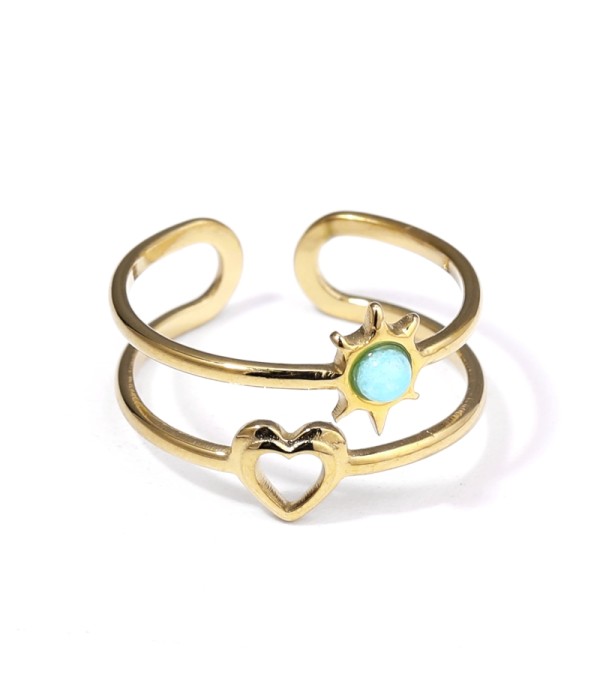 Anillo dorado con piedras